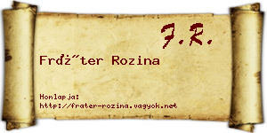 Fráter Rozina névjegykártya